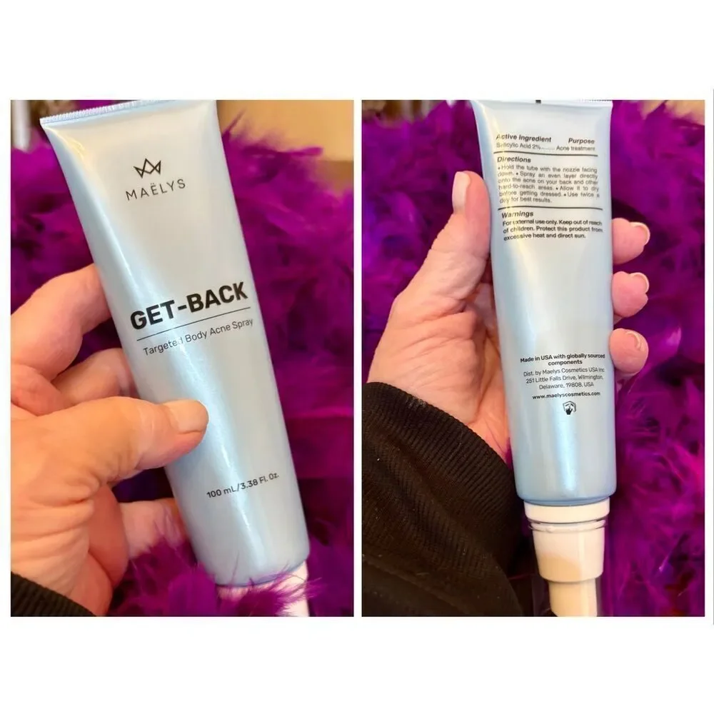 MAELYS-Cosmetic/Travel Bag+GET-BACK Body Acne Spray+So-Flawless Perfecting Cream